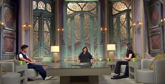 برنامج صاحبة السعادة مع إسعاد يونس، التي استضافت فيها العروسين هشام جمال وليلى أحمد زاهر 1