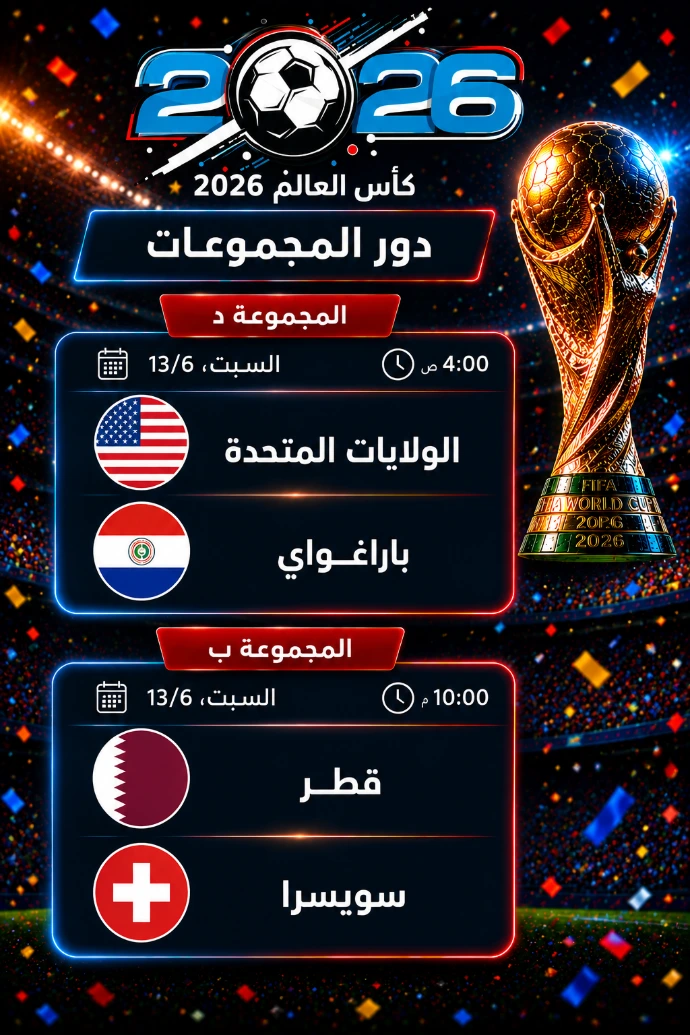 مباريات كأس العالم 13‏ يونيو 2026