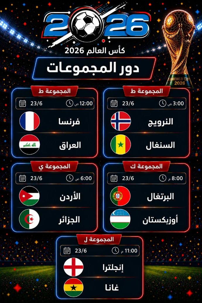 مباريات كأس العالم 23‏ يونيو 2026