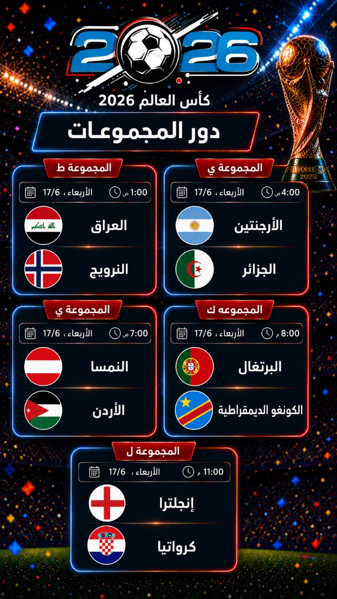مباريات كأس العالم 17‏ يونيو 2026